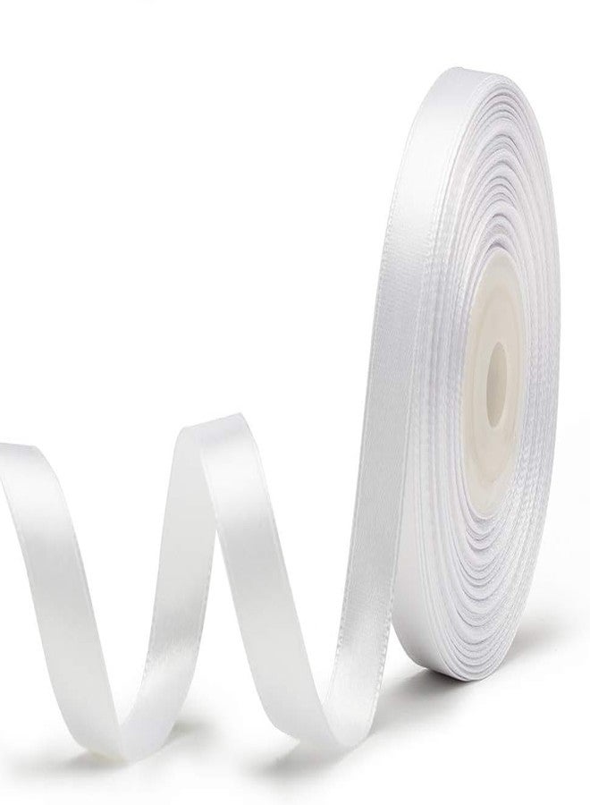 Akado Satin Ribbon Perfect For Crafts, 18 Meter Ribbon Roll Wedding Decor, For Gift Packing, Wrapping, Hair Accessories, Flower Arranging, Home Decoration. (White). - Image 1